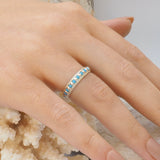 Elia Turquoise & Silver Stacking Eternity Ring Band