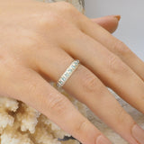 Elia Blue Topaz & Silver Stacking Eternity Ring Band November Birthstone