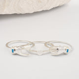 Fede Silver, Turquoise and Pearl Gimmel, Claddagh Ring