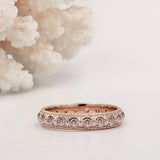 Elia Dusky Rose Pink Morganite & Rose Gold Stacking Eternity Wedding Ring Band