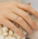 Elia Dusky Rose Pink Morganite & Rose Gold Stacking Eternity Wedding Ring Band