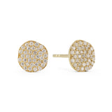 Cielo Gold Pave Organic White Topaz Earrings