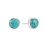 Azul Silver and Turquoise Stud Earrings & Stacking Ring Set